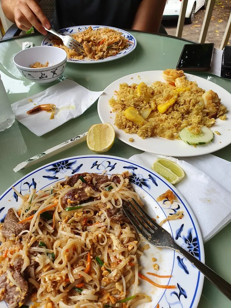 Pad Thai with Beef and Fried Rice with Pineapple